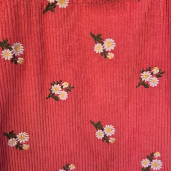 Daisy Embroidered Cordoroy Tote Bag - Picture 4 of 8